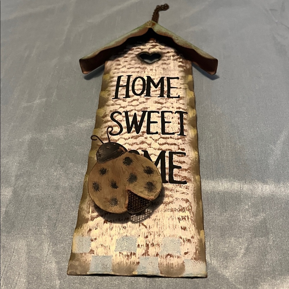 Rustic Metallic Home Sweet Home Wall Decor